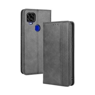 Imagem de Capa flip de couro para ZTE Axon 11 SE 5G,Flip magnético retro,Caso de telefone de couro PU,Design de carteira com 3 slots de cartão e 1 clipe de dinheiro -Black