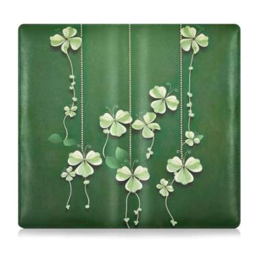 Imagem de Wassud Correntes de trevo de quatro folhas, porta-cartão de registro e seguro, itens essenciais de carro para mulheres e homens, capa de acessórios para carteira de carro para documentos essenciais