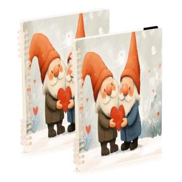 Imagem de Burbuja Cadernos Gnomo Valentine, papel pautado universitário A5 com 60 folhas, fichário para escritório, 2 unidades