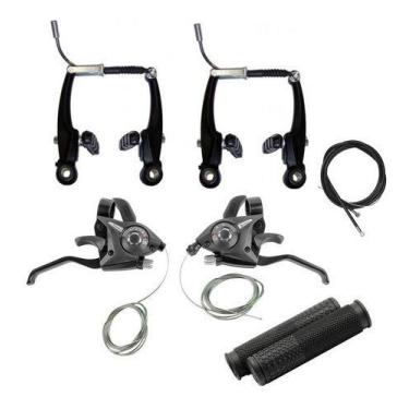 Imagem de Passador Alavanca Rapid Fire 21v + Freios Vbrake Bicicleta 2 - Sunward