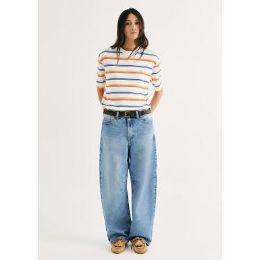 Imagem de Calça Jeans Feminina Barrel Cintura Média-Feminino