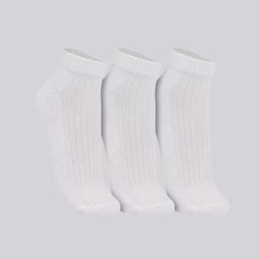 Imagem de Meia adulto trifil cano curto 3 pares 39 a 43 algodão t08004, Branco, 