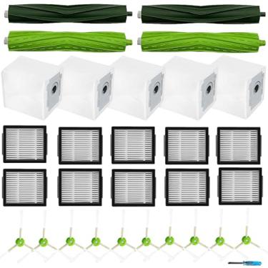 Imagem de Amyehouse Kit de acessórios de substituição para filtro Hepa Brush compatível com Roomba I & J Series i1 i3 i4 i6 i7 i8 J7 J5 J6 J8 J9 incluindo 2 escovas extratoras, 10 filtros, 10 escovas laterais e