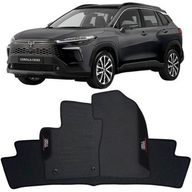 Imagem de Tapete Borracha Corolla Cross 2021 à 2025 Preto Pvc Logo Bordado Jogo 3 Peças Ecotap W7954 Wave