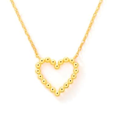 Imagem de STORYJEWELLERY Colar de coração, colar banhado a ouro para mulheres, colares com pingente de coração, joias delicadas banhadas a ouro, Prata esterlina, Sem Pedra Preciosa