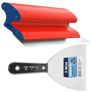 Imagem de Desempenadeira NiveloPro 80cm Lâmina em Aço Inox + Espátula de Aço 12cm