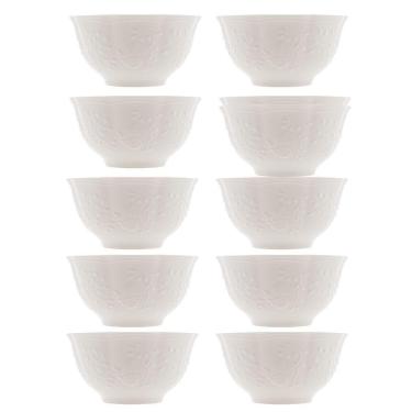 Imagem de Jogo 10 Bowl Tigela De Cerâmica New Bone Butterfly Flower Borboleta Flores 14cm Lyor