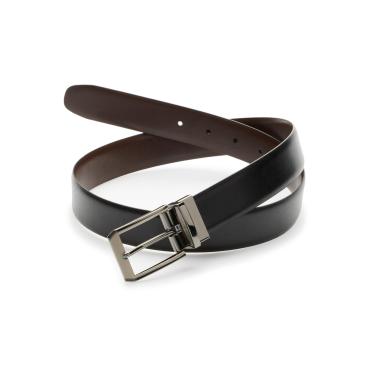 Imagem de Perry Ellis Cinto masculino reversível de 2 tons com couro, fosco, fivela brilhante (tamanhos 76-106 cm), Preto/Marrom, 38