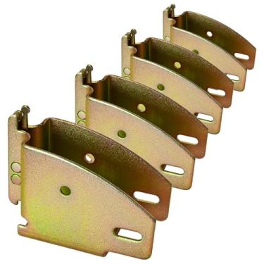 Imagem de MorScan Pacote com 4 soquetes de extremidade de viga de madeira E-Track, suportes de prateleira galvanizados para armazenamento personalizado de viga de madeira 2x4 e 2x6 em caminhão baú, reboque