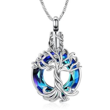 Imagem de Yinplsmemory Árvore da vida, joia de cremação, círculo, urna, cinzas, colar para mulheres, homens, lembranças, joias de cinzas, Cobre, Sem Pedra Preciosa