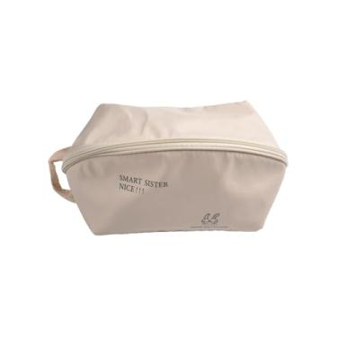 Imagem de Bolsa de armazenamento de roupas íntimas com vários compartimentos para sutiãs, calcinhas e meias, organizador portátil de pano de memória para viagens ou casa, estojo leve de armazenamento de