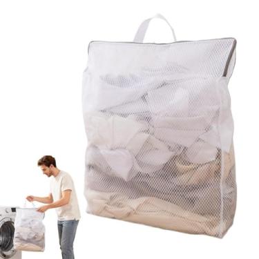 Imagem de Sacos grandes de favo de mel para máquina de lavar, com alças penduradas, mordaça de roupas para máquina de lavar, para organização diária de viagem, sacos de lavagem duráveis com zíper para delicados