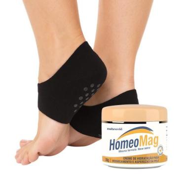 Imagem de Kit Meia Calcanheira e Creme de Hidratação Pés Rachados Secos Homeo Ma