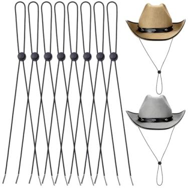 Imagem de CRASPIRE 10 peças, cordão de queixo, alça de chapéu ajustável, borracha preta, à prova de vento, tampas removíveis, fecho de cordão de plástico para golfe, pesca, passeios de barco, vela, faça você