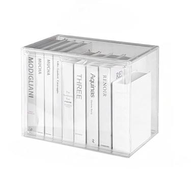 Imagem de Caixa Organizadora de Livros Acrílico Grande Capacidade Transparente com Tampa Exibição Proteção Contra Poei(2 unidades)