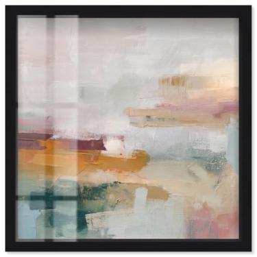 Imagem de Blended Shores II Shadowbox Print Sunset Wall Art por Art Remedy, moldura preta, 43 x 43 cm