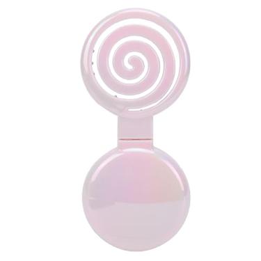 Imagem de ZJchao Mini Escova de Cabelo Com Espelho 3D Dentes Elásticos Escova de Cabelo Estilo Viagem Portátil para Mulheres Homens Crianças Desembaraçadora Compacta para Viagens à (Tipo dobrável)