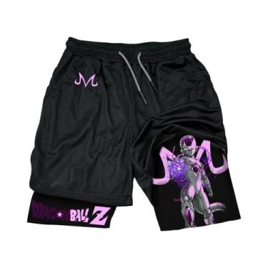 Imagem de Shorts Esportivos Masculinos De Dupla Camada Dragon Ball GOKU Vegeta A