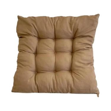 Imagem de Almofada De Encosto Quadrada De Algodão Pérola De Linho Para Cadeira D