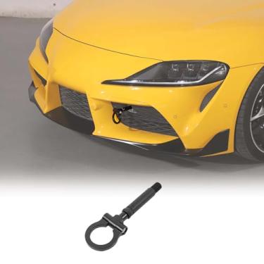 Imagem de Fgtagtal Gancho De Reboque Para Para-Choque Dianteiro Compatível Com Toyota Supra Gr A90 A91 Mk5 2019-2024, Anel Vedação Estilo Corrida, Acessórios Engate Externo (Preto)