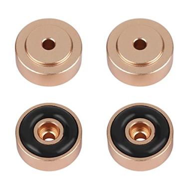 Imagem de Estink 4PCS 20x8mm Pés de Amplificador de Liga de Alumínio, Almofadas Amortecedoras Com Anel de Borracha Removível, para Proteção de Amplificador de Som Surround Estéreo (GOLD)
