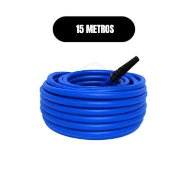 Imagem de Mangueira de Jardim Lisa Reforçada | PVC Flexível Antidobra | Com Esguicho(15 METROS)