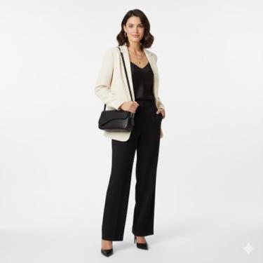 Imagem de BOLSA FEMININA DE OMBRO ESTILO BAGUETE BLOGUERIA NOVIDADE ELEGANTE (PRETA)