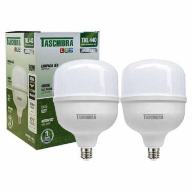 Imagem de Kit 2 Lampada Led Bulbo 80w E27 Luz Neutra 4000k High Led - Taschibra