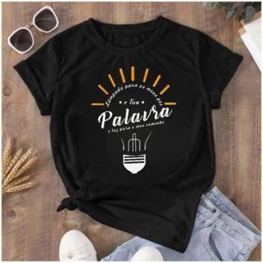 Imagem de Blusa Camiseta Feminina Tshirt Estampada Gospel Algodão Premium Tua Pa