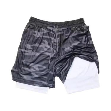Imagem de Shorts De Treino Masculinos De Secagem Rápida Com Dupla Camada 2 Em 1 
