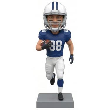 Imagem de Bobblehead de jogador de futebol personalizado - Estatueta de atleta masculina personalizada de argila de polímero esculpida à mão, presente exclusivo para fãs de futebol americano e amantes de