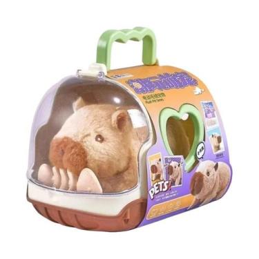 Imagem de Brinquedo De Pelúcia Elétrico Infantil Capivara Andante Com Som, Conju