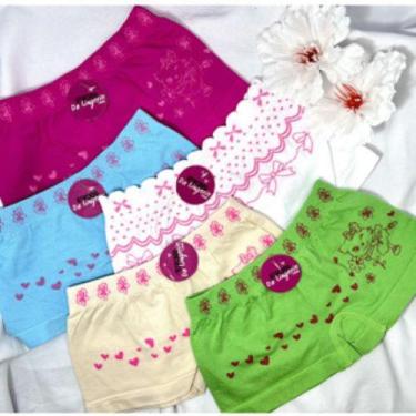 Imagem de Kit 2 Calcinha Feminina Menina Infantil Poliamida Alta Qualidade Boxer