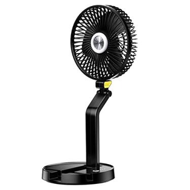 Imagem de Ventilador de Mesa LED 7 Polegadas Resfriamento Recarregável Plegável Portátil 3 Velocidades Parede com Luz Noturna e Suporte para Celular Viagens Esc