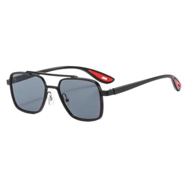 Imagem de Óculos de Sol UV400 - Lentes Transparentes com Ponte Dupla para Esportes ao Ar Livre, Corrida e Ciclismo, Preto