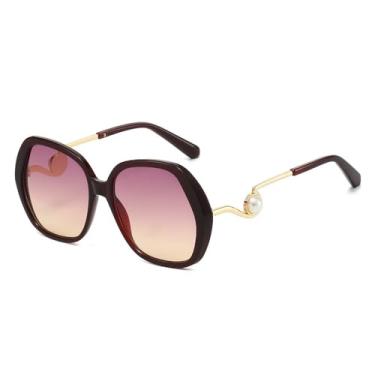 Imagem de Óculos de Sol UV400 - Estampa Leopardo Degradê Oval Irregular em Metal para Homens e Mulheres, Esportivos, para Corrida, Ciclismo e Atividades ao Ar Livre, nas cores marrom, rosa e amarelo.