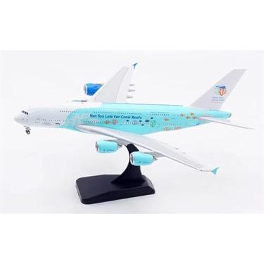 Imagem de ACE HOBBY for Aviation Hifly Malta Airlines for Airbus A380 9H-MIP Save The Coral Reefs Gone by 2050 Not Too Late for Coral Reefs 1:400 Aircraft Pre-Built Model