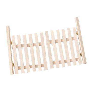 Imagem de Esquirla Portão de madeira em miniatura, escala 1/12, decoração de micro paisagem, pequeno projeto DIY para casa de bonecas, artesanato em madeira, cerca para