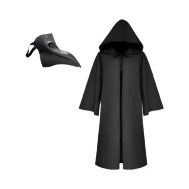 Imagem de Fantasia De Médico Da Peste Medieval Para Adultos E Crianças Com Capuz