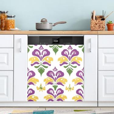 Imagem de ATTX Capa magnética para lava-louças Mardi Gras | Adesivo decorativo de eletrodomésticos de 58 x 66 cm para armários domésticos e eletrodomésticos (27)