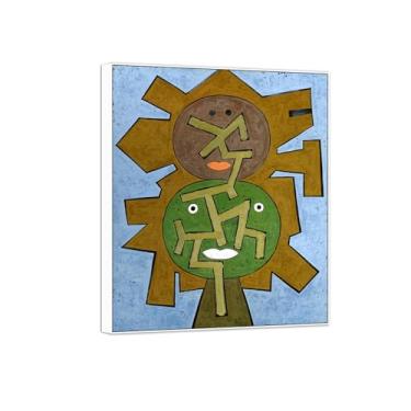 Imagem de Victor Brauner famosa pintura em tela de arte de parede pronta para pendurar - duas forças - imagem em moldura branca para decoração de sala de estar 30 x 35 cm 12 x 13 pol