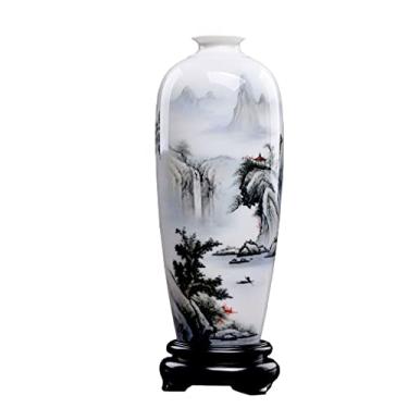 Imagem de Vaso de cerâmica moderno, vaso hidropônico, vaso de flores secas para decoração de casa, mesa de jantar, vaso de flores (A)