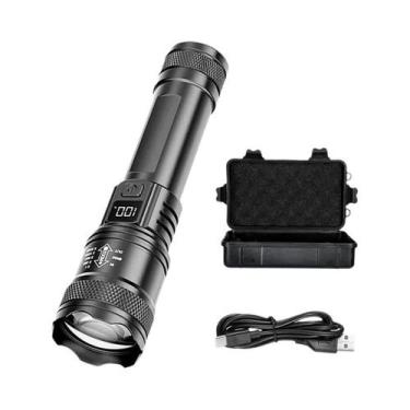 Imagem de Lanterna LED Recarregável À Prova d'Água Com Zoom, Display LCD, 3 Modo