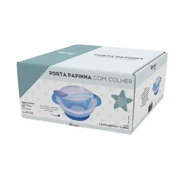 Imagem de Prato Infantil Com Ventosa Colher 350ml Azul - Western Baby