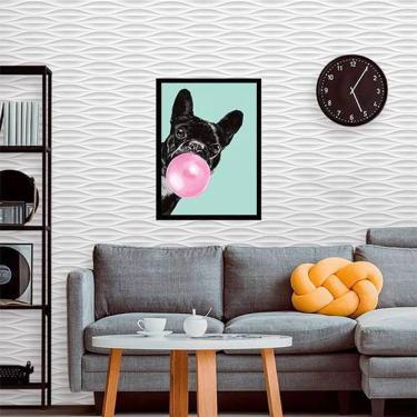 Imagem de Quadro Decorativo Bulldog Francês Chicletes 34x23Cm