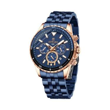 Imagem de Relógio De Pulso Masculino De Quartzo Em Aço Inoxidável Dourado Luxuos