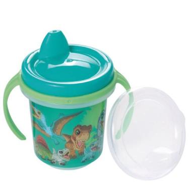 Imagem de Caneca infantil com bico e tampa 330ml Jurassic Baby Plasutil ref.1772