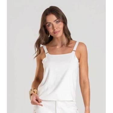Imagem de Regata Feminina em Tecido de Viscose Dianna Bege, G, Bege
