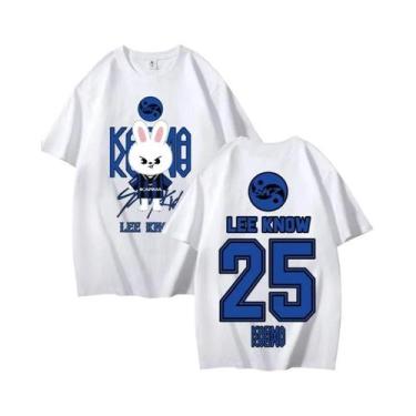 Imagem de Camiseta De Verão KPOP Skz Concert De Manga Curta Em Algodão Puro, Est