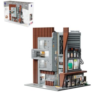 Imagem de PANTASY Kit de Construção de Estúdio de Arquitetura, Blocos de Montar e Brinquedo de Montar para Adultos, Escritório Moderno 3 Andares com LED, Cena de Rua Modular com 5 Minifiguras